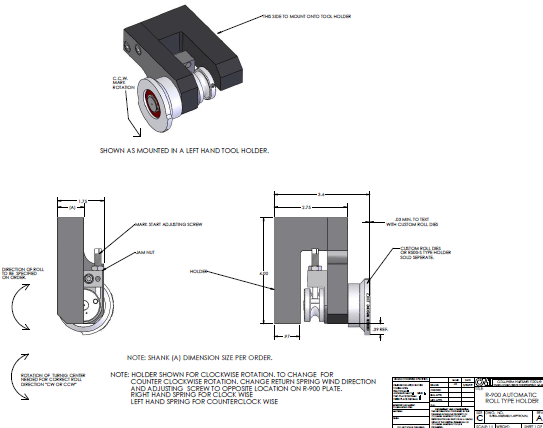 CNC Roll Type Attachment, R900 Technical Drawing